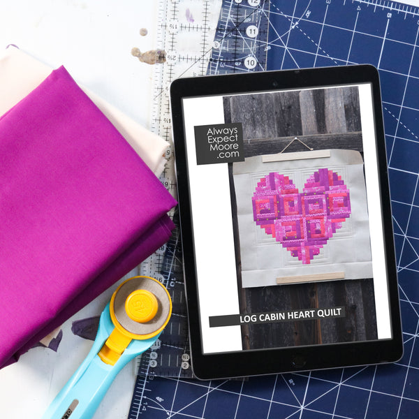 Log Cabin Heart Quilt - Digital Download