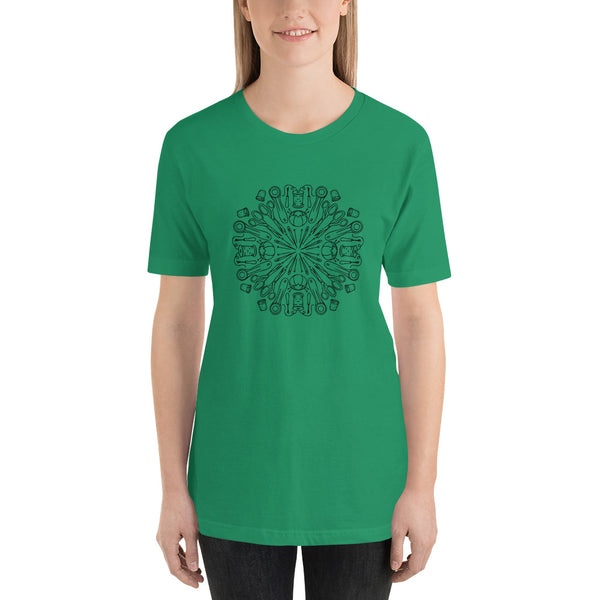 Sewing Kaleidoscope on Short-Sleeve Unisex T-Shirt