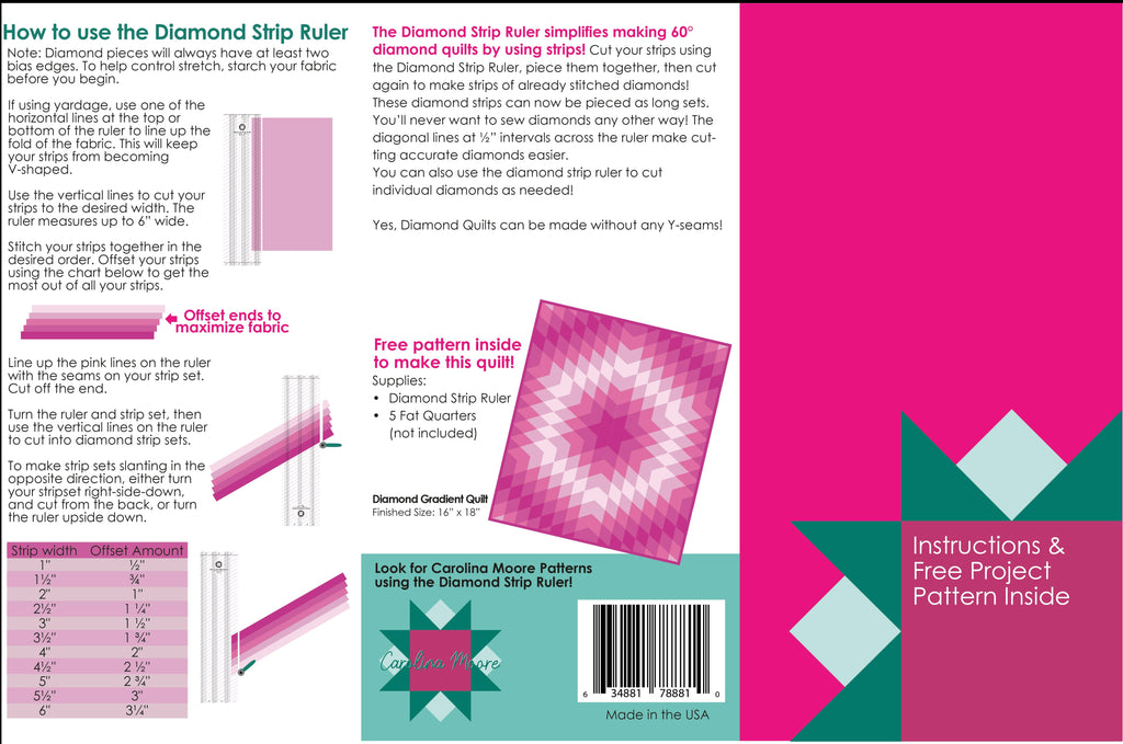 Diamond Notch Ruler Diamond Strip Ruler – Carolina Moore