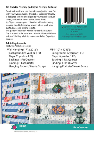 Label Organizer and Jewelry Display - Digital Download Pattern