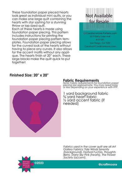Keyhole Heart - Foundation Pieced Heart (Digital Download)
