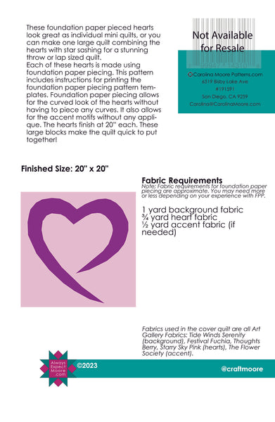 Open Heart - Foundation Pieced Heart (Digital Download)