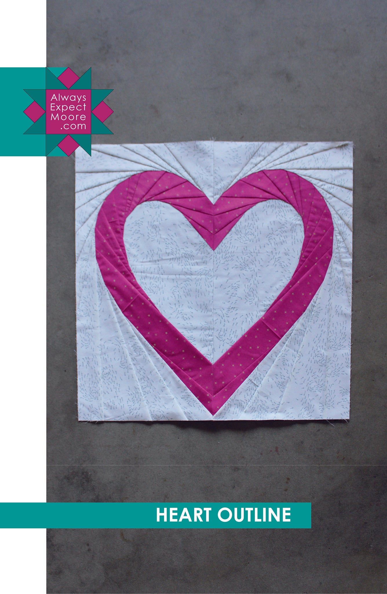 Heart Outline - Foundation Pieced Heart (Digital Download)