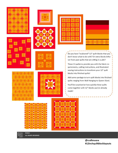 Quilt Layouts for 12" Blocks - Digital Book