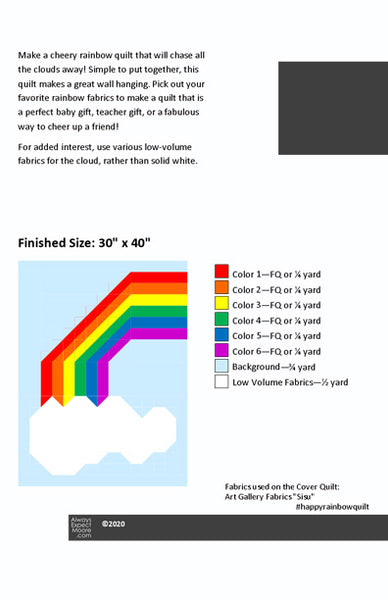 Happy Rainbow Mini Quilt - Digital Download