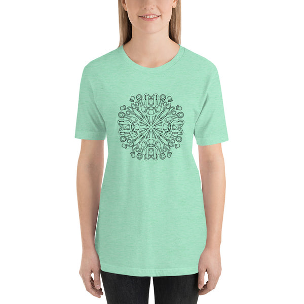 Sewing Kaleidoscope on Short-Sleeve Unisex T-Shirt