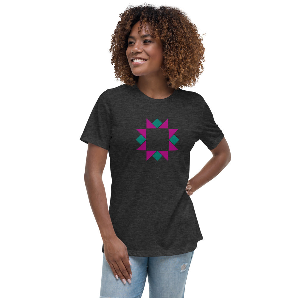 Logo Quilt Block on Women's Relaxed T-Shirt